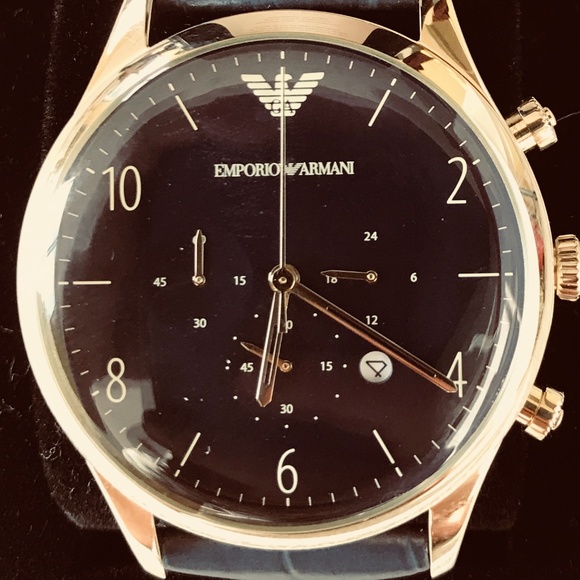 Emporio Armani Other - Emporio Armani Men's Blue Leather Sports Watch